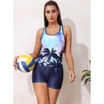 thumbnail image 3 of Charmo Womens Boyleg Swimsuit One Piece Racerback Athletic Bathing Suit Pro Swimwear, 3 of 6