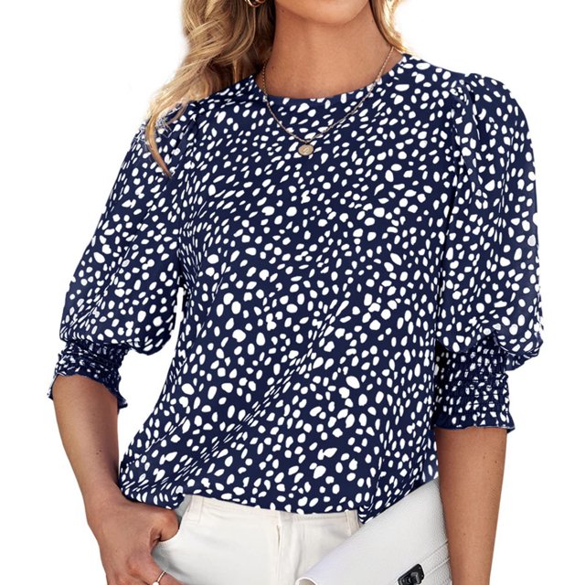 SMihono Hauts pour Femmes Été Décontracté Mode Col Rond Manches Courtes Sexy Blouse Oversize T-shirt pour Femmes 2023