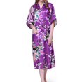 thumbnail image 2 of Penkiiy Peignoirs en Soie Simulée pour Femmes Peignoirs pour Femmes Kimono Paon Longue Robe de Chambre Robe Japonaise Robe m Violet, 2 of 5