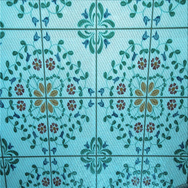 Ahgly Company Tapis d'Intérieur Lavables en Machine, Carrés de Transition, Vert Mer Clair, Carrés de 6'