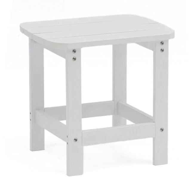 Tanfly White Side Table – 100% Weather Resistant Polycarbonate, UV Protected, Indoor and Outdoor Use
