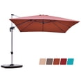 thumbnail image 2 of Costway 10Ft Square Patio Offset Cantilever Umbrella 360 Degree Tilt Aluminum Brick Red, 2 of 10