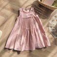 thumbnail image 2 of LUOGENLI Robe Filles Été Sans Manches Robe de Couleur Unie Décontractée pour Tout-Petits et Enfants Robe pour Filles Tendance Printemps 3-4 Ans, 2 of 4