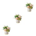thumbnail image 1 of relayinert Simulation Flower Set Low Maintenance Easy To Clean Fake Peony Silk Hydrangea Flower Silk Artificial Flowers With Vase Pinellia Champagne 3Set, 1 of 6
