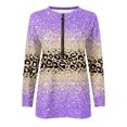 thumbnail image 4 of 2023 Chandail de Mode pour Femmes Rabais de 50 % Liquidation Hauts pour Femmes Automne Manches Longues Chandail Ample Chemise Chic Décontractée Chandails à Rayures à Col Rond pour Dames, 4 of 5