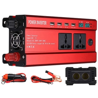 6000W Car Inverter Power Inverter 12V to 220V AC Modified Sine Wave Converter with Dual Outlets 4 USB Interfaces LED Display Car Power Inverters for Car Laptop DVD CD Truck
