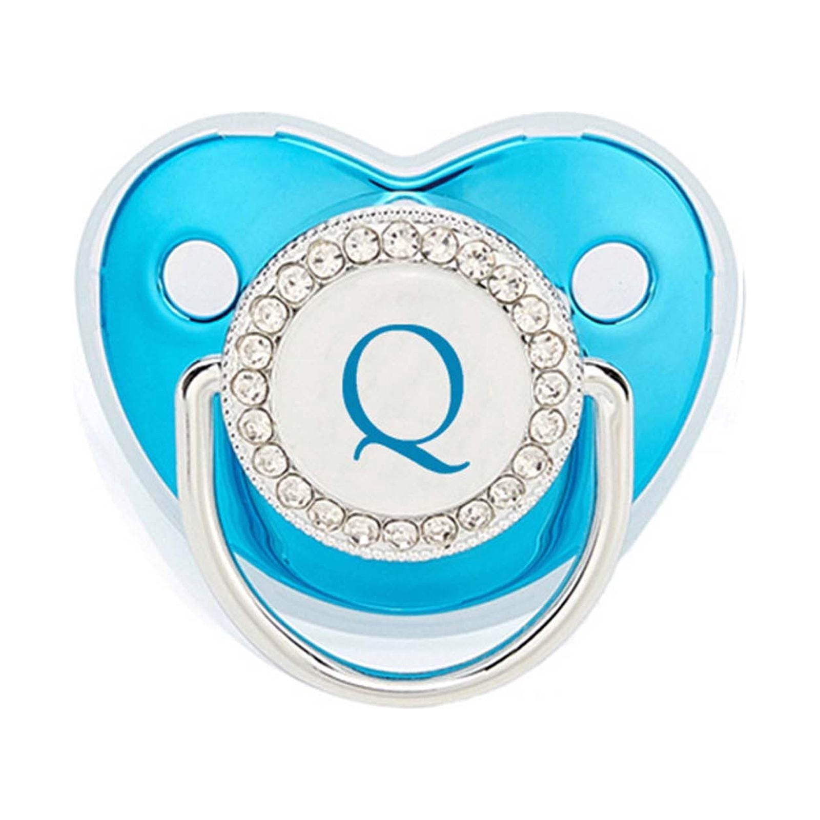 XZNGL Pacifier Clips Baby Girl Baby Pacifier 26 Letter Name Initials Clip Silicone Baby Pacifier Golden Shiny Newborn Pacifier Silicone Pacifier Clip