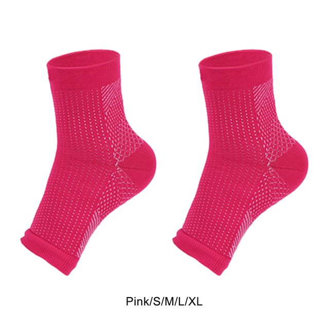 Ruiboury 2a Set Of 2 Non-skid Compression Socks For Ankles Brace Comfortable To Wear white S/M 1Set