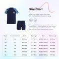 thumbnail image 5 of Aislor Boys Swim Trunks with Tops Set Short Sleeve Swimsuit UPF 50+ Rash Guard Beachwear Bathing Suit Navy Blue& Yellow 9-10, 5 of 5