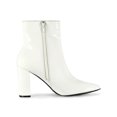 thumbnail image 3 of Unique Bargains Women's Pointed Toe Zipper Patent Leather Ankle Chunky Boots, 3 of 6