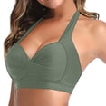 thumbnail image 3 of EQWLJWE Womens Fashion Sexy Solid Color Swimsuit Halter Backless Bikini Tops, 3 of 5