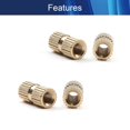 thumbnail image 3 of Wekity M4x12mm Female Thread Knurled Nuts,100PCS Hx6mm OD Brass Threaded Insert Embedment Nuts Hydraulic Welded Joint Injection Molding Assortment Kit for 3D Printing Injection Molding-0621, 3 of 5