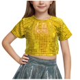 thumbnail image 2 of Rbaofujie Girls Athletic Tank Tops Round Neck Basic Cute Dance Crop Tops for Kids, 2 of 4