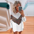 thumbnail image 1 of RKSTN Sweaters for Women Fashion Leopard Print Comfortable Long Sleeves Sweater Tops Fall Sweaters, 1 of 8