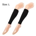 thumbnail image 3 of Unique Bargains 2 Paires Manchon de Compression Sans Pied Manchon de Compression pour Femmes Nylon L Noir, 3 of 7