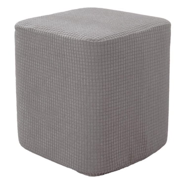jifeng Square Storage Stool Ottoman Covers Footstool Slipcover for Room Gray