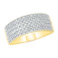 thumbnail image 1 of DGOLD Bague d'Anniversaire à 5 Rangées en Or Jaune 10 Kt avec Diamant Blanc Rond (1/2 cttw), 1 of 3