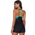 thumbnail image 3 of Ensemble Tankini Dos Nageur pour Femmes Noir/bleu Ciel/rose/vert avec Insert, 3 of 5
