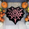 thumbnail image 4 of Halloween Cobweb Design Bathroom Floor Mat Thick Textile Absorbent Rug with Drainage Base Home Decor Door Mat 40x60cm/50x80cm Black, 4 of 6