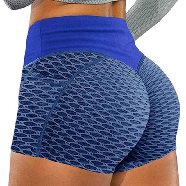 KIHOUT Women's High Waist Workout Shorts Butt Lifting Tummy Control Ruched Booty Running Yoga Shorts