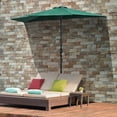 thumbnail image 2 of Outsunny Parasol Demi-Rond 9 Pi Extérieur Balcon Parasol Patio Jardin Extérieur Fenêtre Pare-Soleil avec 5 Baleines Vert Foncé, 2 of 10
