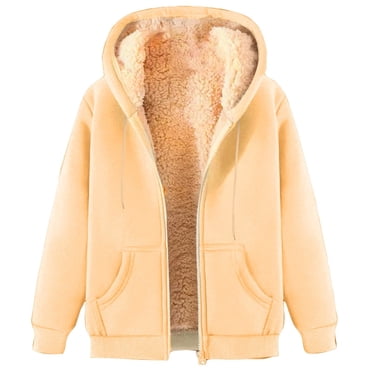 Jalioing Manteau d'Hiver pour Homme en Molleton Duveteux Doublé, Chandails à Capuchon Zip Complets Épais et Chauds, Chandails à Capuchon à Cordon avec Poche