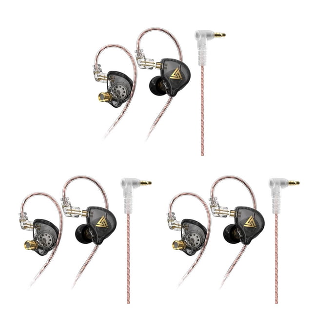 QualitChoice AK6 PLUS Écouteurs Filaires Oreillette à Réduction de Bruit Casque avec Embouts Noirs Sans Micro 3 Ensembles