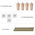 thumbnail image 4 of Unique Bargains Pieds de Meubles Ronds en Bois Massif 4 Pieds Ensemble de Remplacement pour Table Bureau, 4 of 7