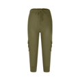 thumbnail image 3 of Capri Pants for Women Plus Size Side Pockets Cargo Pants Elastic Drawstring Casual Cropped Pants, 3 of 6