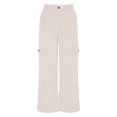 thumbnail image 4 of Chbgutlmr Pantalon Cargo pour Femmes Taille Élastique Jambe Droite Extérieur Ample Décontracté Pantalon de Randonnée Automne, 4 of 6