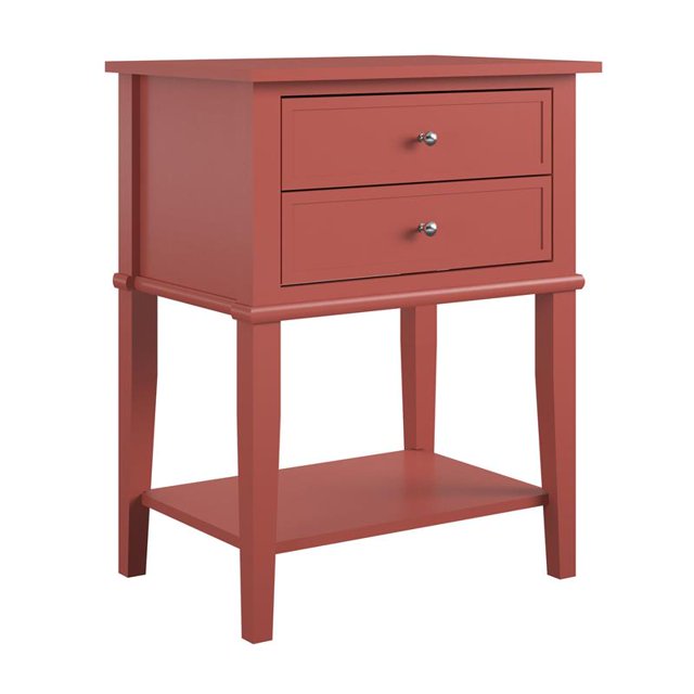 Ameriwood Home Table d'Appoint Franklin avec 2 Tiroirs en Terracotta