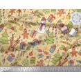 thumbnail image 2 of Soimoi Modal Satin Fabric Gift Box,Snowman & Tree Christmas Print Fabric by the Yard 42 Inch Wide, 2 of 3