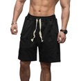 thumbnail image 1 of SUNSIOM Men Loose Joggers Shorts Casual Solid Color Ripped Drawstring Cargo Shorts with Pockets for Summer Streetwear, 1 of 6