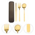 thumbnail image 3 of 1 Set Kit de Couverts en Acier Inoxydable Poignée Humanisée Fourchette Cuillère Baguette, 3 of 8