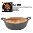 thumbnail image 3 of Cast Iron Wok Pan with 2 Handle and Wooden Lid, Uncoated Flat Bottom Wok, Chinese Wok Stir Fry Pan Chinese Pan Mini Wok for Induction, Electric, Gas Stoves, Practical Gift, 3 of 7