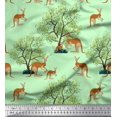 thumbnail image 1 of Soimoi Poly Georgette Fabric Tree & Kangaroo Animal Print Sewing Fabric Yard 42 Inch Wide, 1 of 3