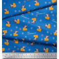 thumbnail image 3 of Soimoi Blue Viscose Chiffon Fabric Cheese Slice & Rats Kids Printed Craft Fabric by the Yard 42 Inch Wide, 3 of 3