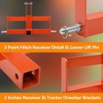 thumbnail image 3 of 3 Point Tractor Hitch, 3 Pt Quick Hitch Adapter with 2" Receiver & Weight Brackets for Category 1 Tractors, 3 of 7