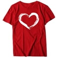 thumbnail image 5 of CEHVOM Femmes Manches Courtes Imprimé Coeur Casual Tops Chemisier T-shirt, 5 of 5