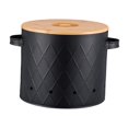 thumbnail image 1 of DOLITY Kitchen Vegetable Storage Tin Potato Onion Garlic Storage Bin with Lid Kitchen Storage Canister for Kitchen Countertop Pantry Black Large, 1 of 9