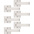 thumbnail image 1 of Brushed Nickel Door Handle Interior Privacy Door Lock Bed and Bath Door Lock with Square Rose Modern Keyless Door Lock Handle Reversible for Left & Right, 1 of 7