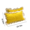 thumbnail image 3 of White Bed Set, Set of 2 Standard Striped Ruffled Pillow Shams for Children Cute Comfort, 3 of 9