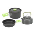 thumbnail image 2 of Camping Cookware Set, Outdoor Cookware Kit Non Stick Self Rebounding Handle Easy To Carry With Hook For Hiking Orange,Green,Black, 2 of 8