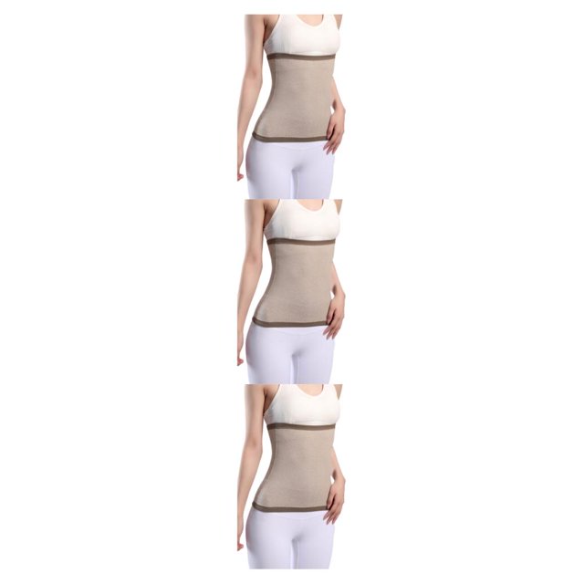 Transemion Stay Warm And Stylish Back Warmer Belt Breathable Elastic Waist Back Support camel XL 3Set