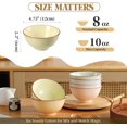 thumbnail image 2 of Ceramic Dessert Bowl Set of 6 - Small Porcelain Bowls for Rice, Snack, Ice Cream - Microwave and Dishwasher Safe - Assorted Candy Hue - 4.7 Inch - 10 OZ, 2 of 6