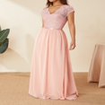 thumbnail image 4 of Robe Maxi de Bal pour Femmes en Dentelle Patchwork Dos Nu à Col en V Élégante Robe de Soirée Cocktail, 4 of 6