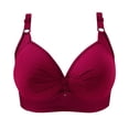 thumbnail image 1 of Plus Size Bralette Clearance Supportive Bra Women Lace Back Button Shaping Cup Adjustable Shoulder Strap Large Size Bra Comfort Bra Bras for Women Wireless Breathable Bras for Women New Red, 1 of 4