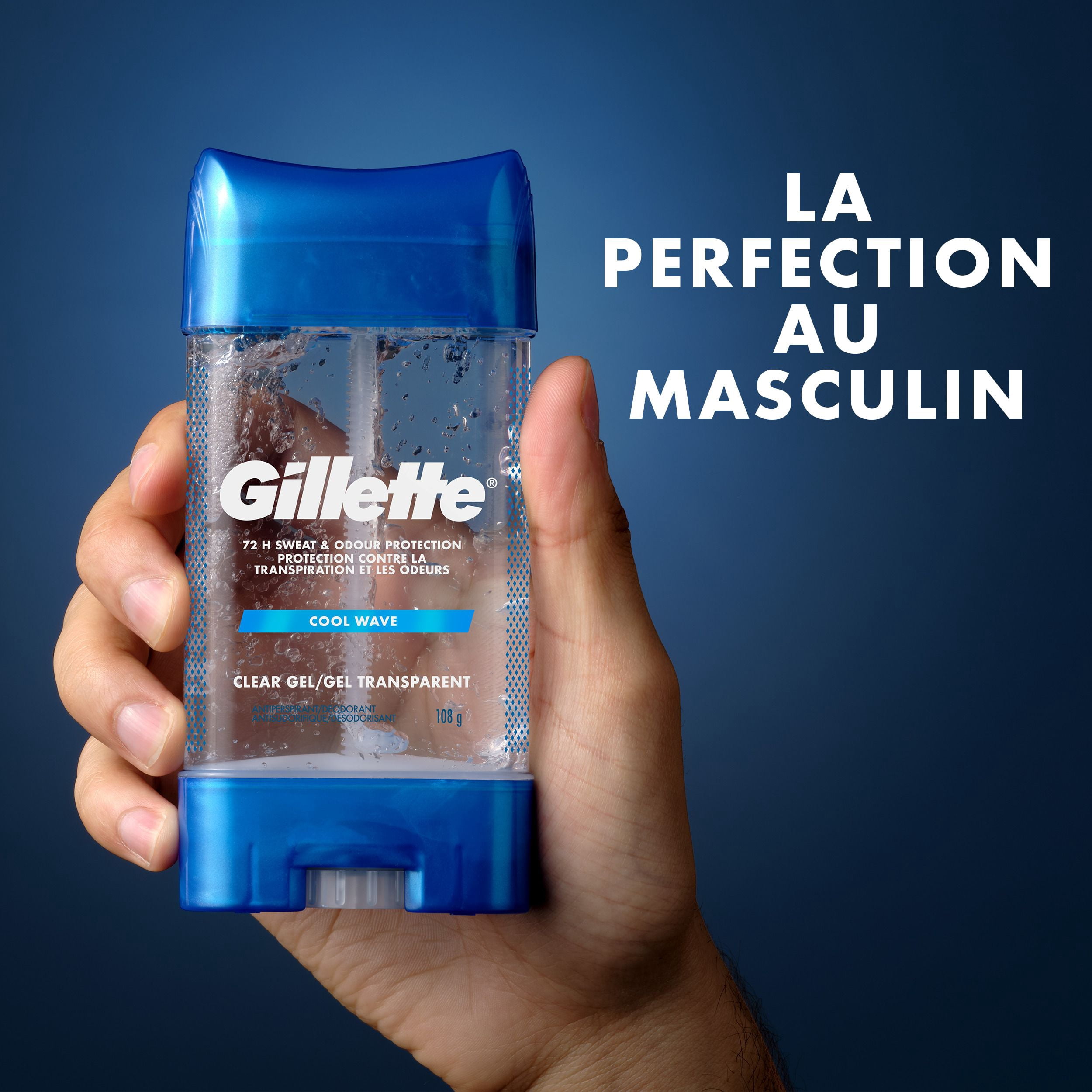 Gillette Antisudorifique en Gel Transparent et Déodorant pour Hommes Parfum Cool Wave