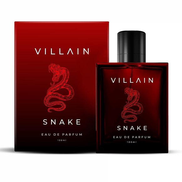 Villain Snake Eau De Parfum For Men 100ml, 3.4 Fl.oz. | Super Long Lasting & Smoky, Sexy Fragrance Liquid Scent - With Woody & Cedar Notes | Best Gift For Boys