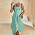 thumbnail image 3 of B91xZ Salopette Décontractée pour Femmes, Sans Manches, Bretelles Réglables, Jambes Larges, avec Poches, Vert Menthe TG, 3 of 5